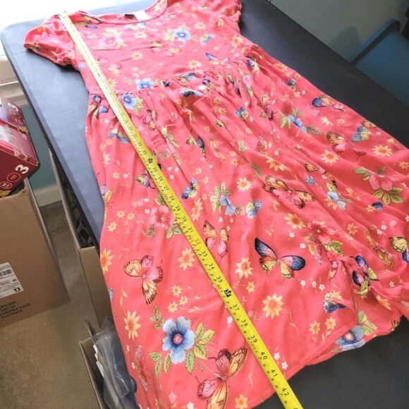 Bila Vintage Butterfly Floral Midi Dress Medium - Picture 9 of 12